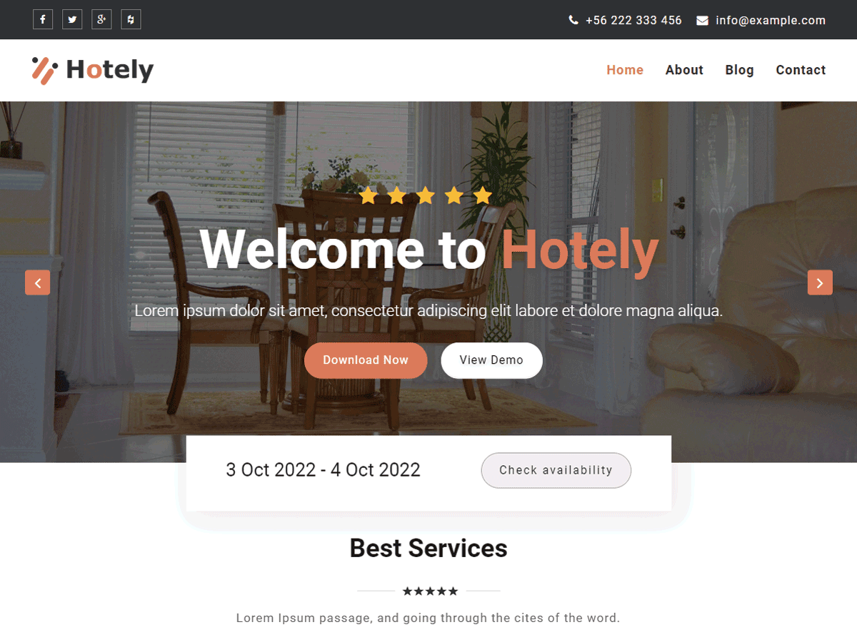 Hotely Preview Wordpress Theme - Rating, Reviews, Preview, Demo & Download