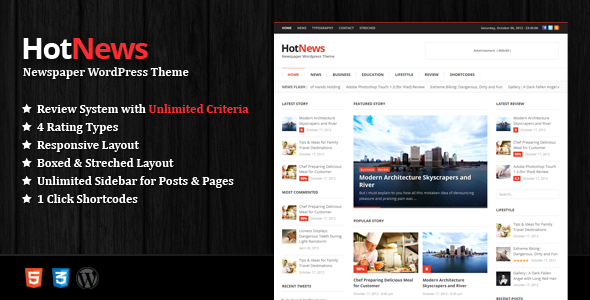 HotNews Preview Wordpress Theme - Rating, Reviews, Preview, Demo & Download