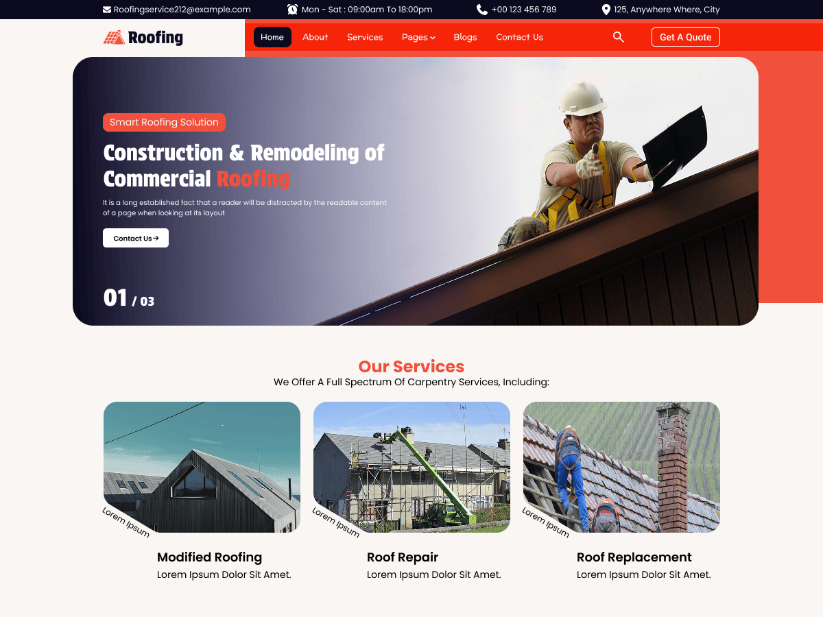 House Roofing Preview Wordpress Theme - Rating, Reviews, Preview, Demo & Download