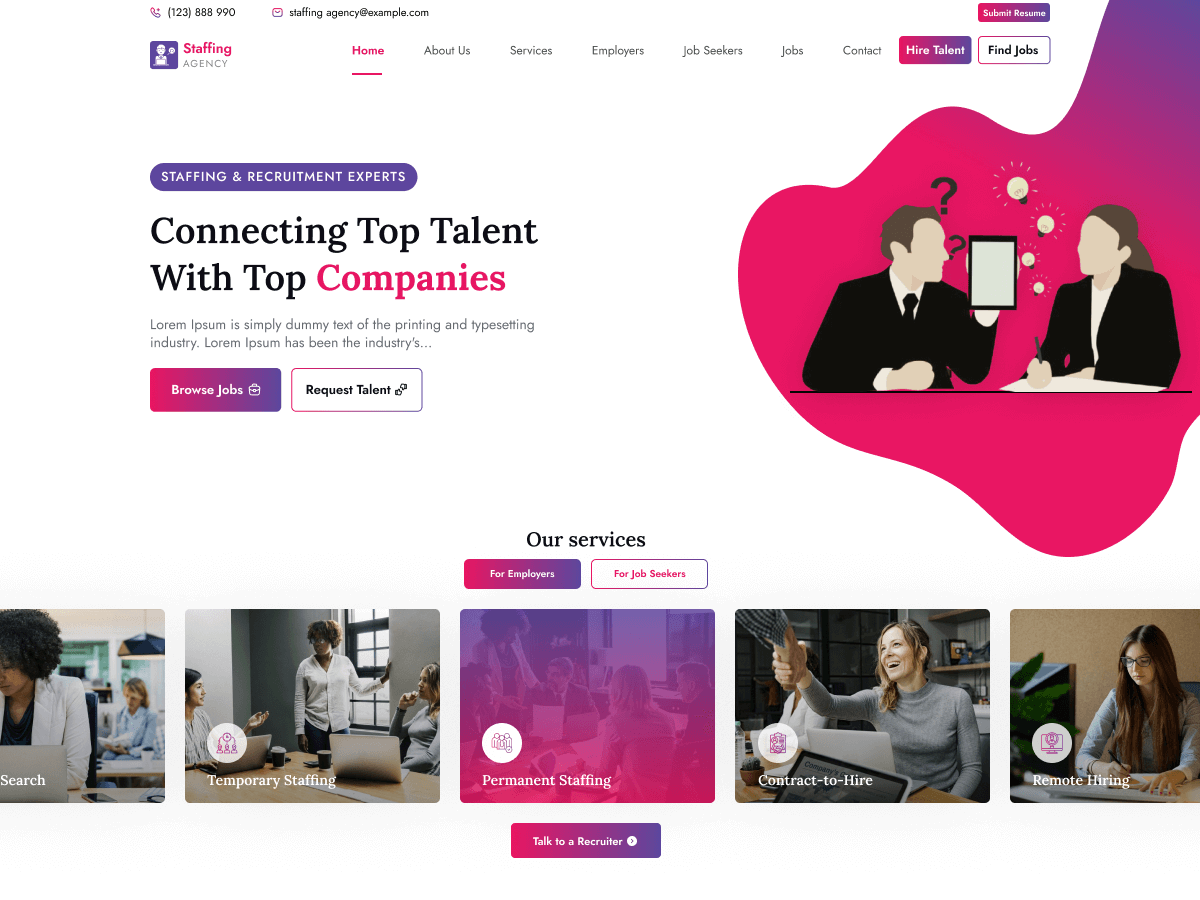 HR Staffing Preview Wordpress Theme - Rating, Reviews, Preview, Demo & Download