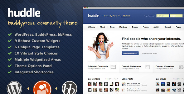 Huddle Preview Wordpress Theme - Rating, Reviews, Preview, Demo & Download