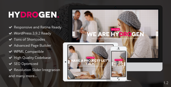 Hydrogen Preview Wordpress Theme - Rating, Reviews, Preview, Demo & Download