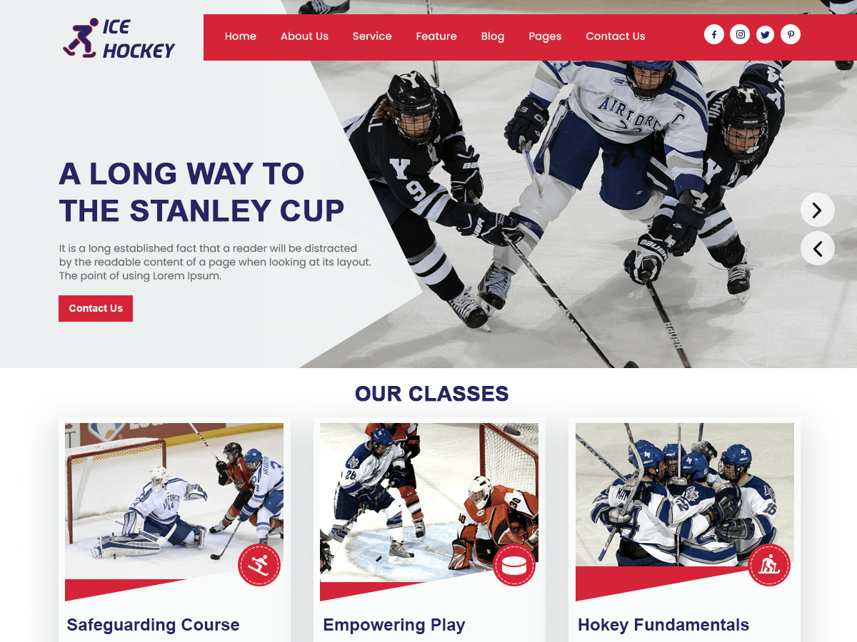 Ice Hockey Preview Wordpress Theme - Rating, Reviews, Preview, Demo & Download