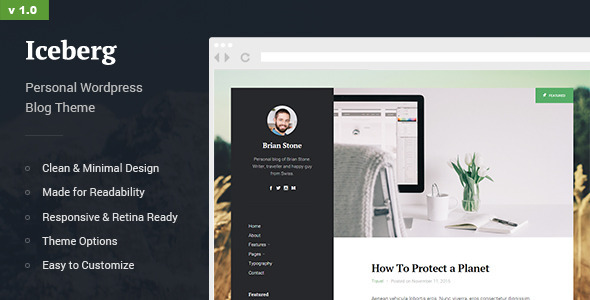 Iceberg Preview Wordpress Theme - Rating, Reviews, Preview, Demo & Download