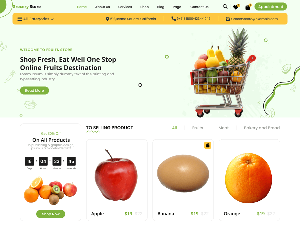 Ignite Grocery Preview Wordpress Theme - Rating, Reviews, Preview, Demo & Download