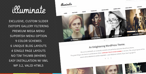 Illuminate Preview Wordpress Theme - Rating, Reviews, Preview, Demo & Download