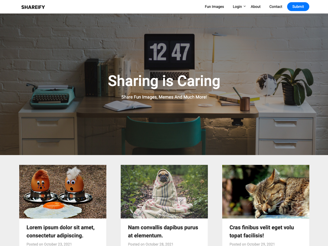 Image Shareify Preview Wordpress Theme - Rating, Reviews, Preview, Demo & Download
