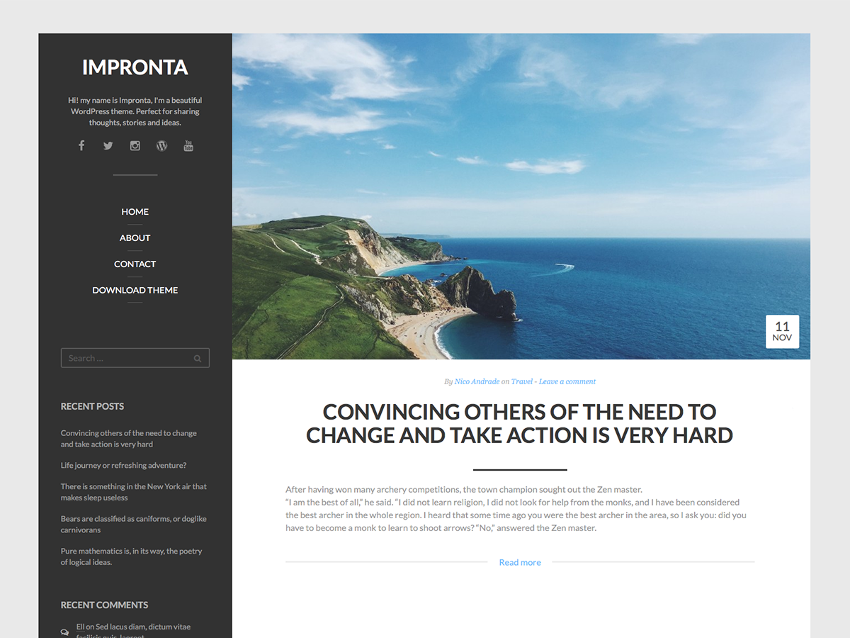 Impronta Preview Wordpress Theme - Rating, Reviews, Preview, Demo & Download