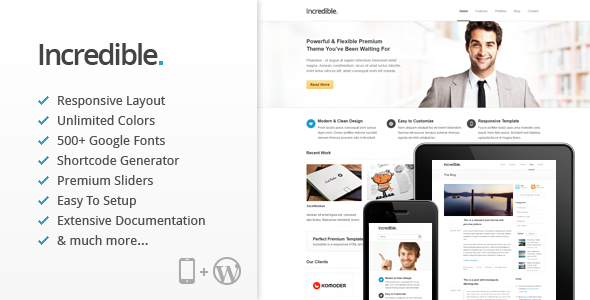 Incredible Preview Wordpress Theme - Rating, Reviews, Preview, Demo & Download