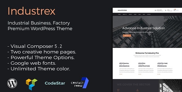 Industrex Preview Wordpress Theme - Rating, Reviews, Preview, Demo & Download