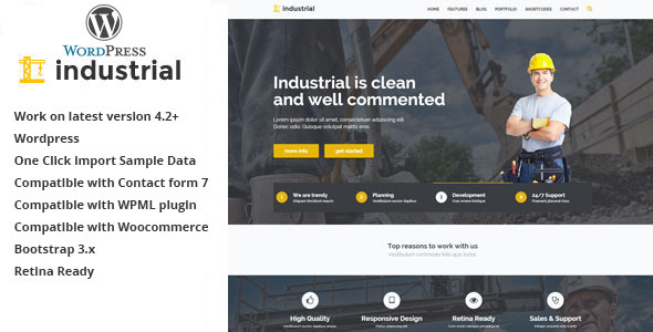 Industrial Preview Wordpress Theme - Rating, Reviews, Preview, Demo & Download