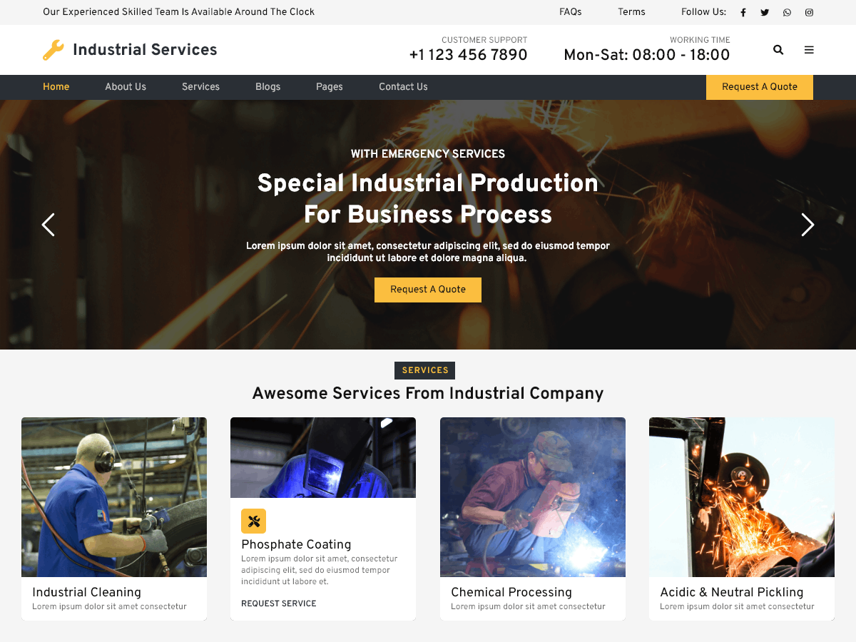 Industrial Services Preview Wordpress Theme - Rating, Reviews, Preview, Demo & Download