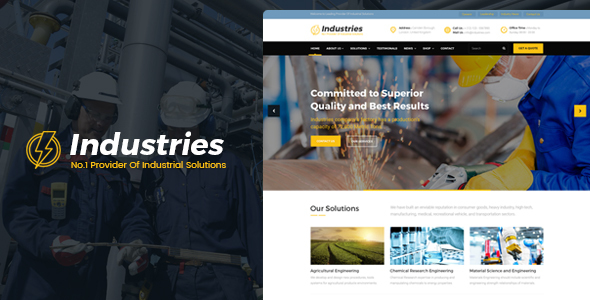 Industries Preview Wordpress Theme - Rating, Reviews, Preview, Demo & Download