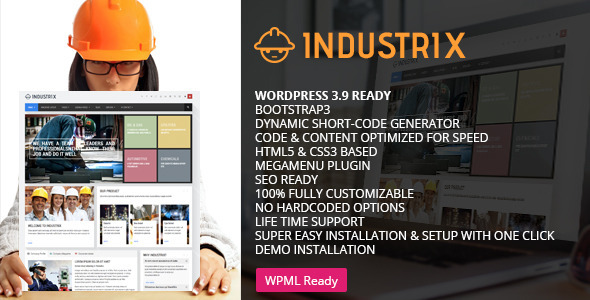 Industrix Multipurpose Preview Wordpress Theme - Rating, Reviews, Preview, Demo & Download