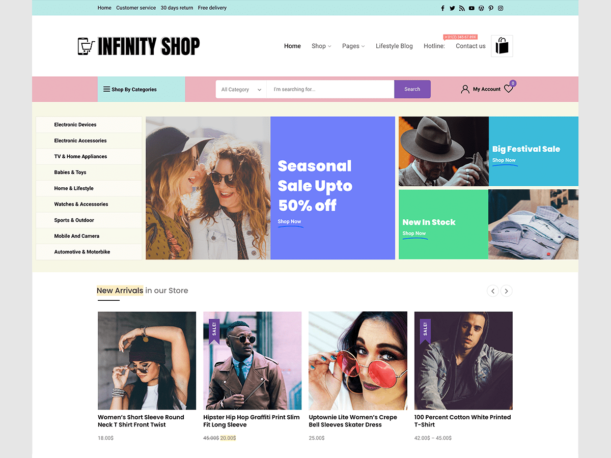 Infinity Shop Preview Wordpress Theme - Rating, Reviews, Preview, Demo & Download