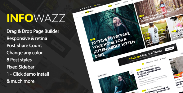 InfoWazz Preview Wordpress Theme - Rating, Reviews, Preview, Demo & Download