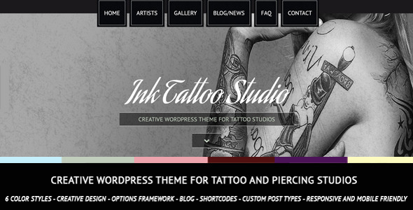 Ink Tattoo Preview Wordpress Theme - Rating, Reviews, Preview, Demo & Download
