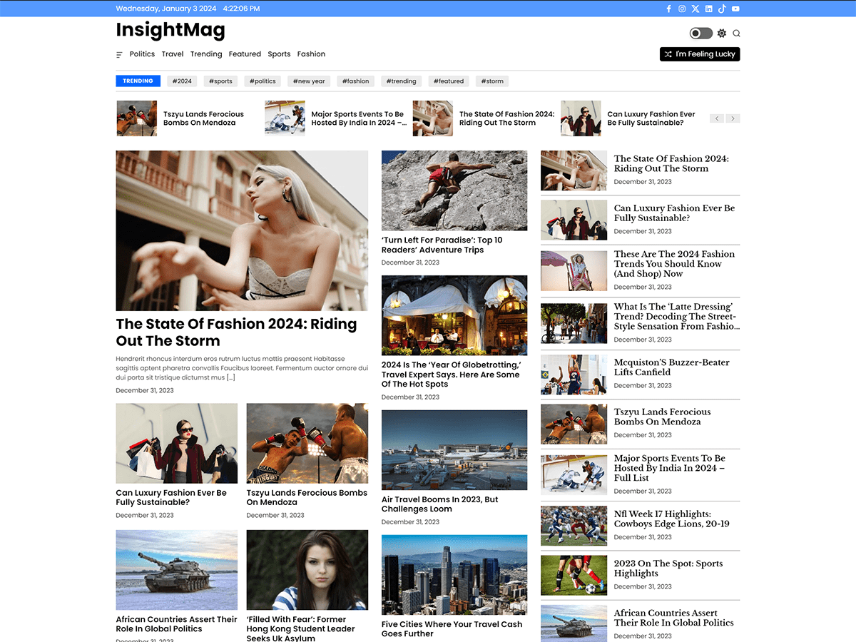 InsightMag Preview Wordpress Theme - Rating, Reviews, Preview, Demo & Download