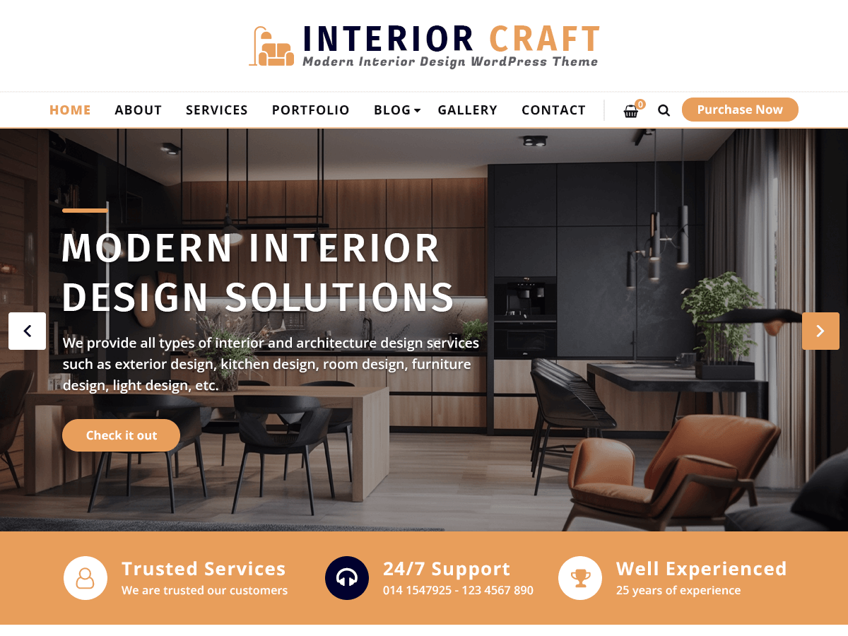 Interior Craft Preview Wordpress Theme - Rating, Reviews, Preview, Demo & Download