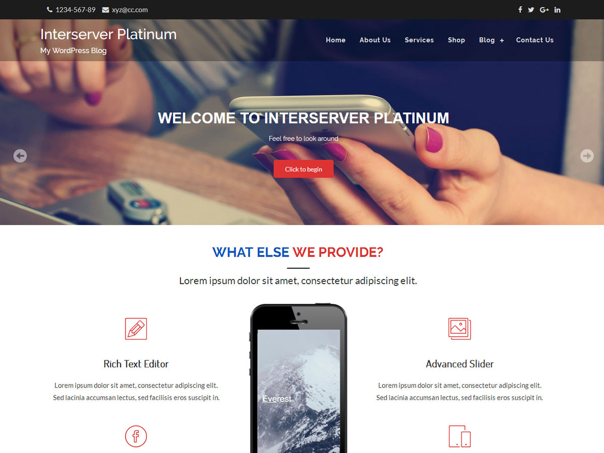 Interserver Platinum Preview Wordpress Theme - Rating, Reviews, Preview, Demo & Download