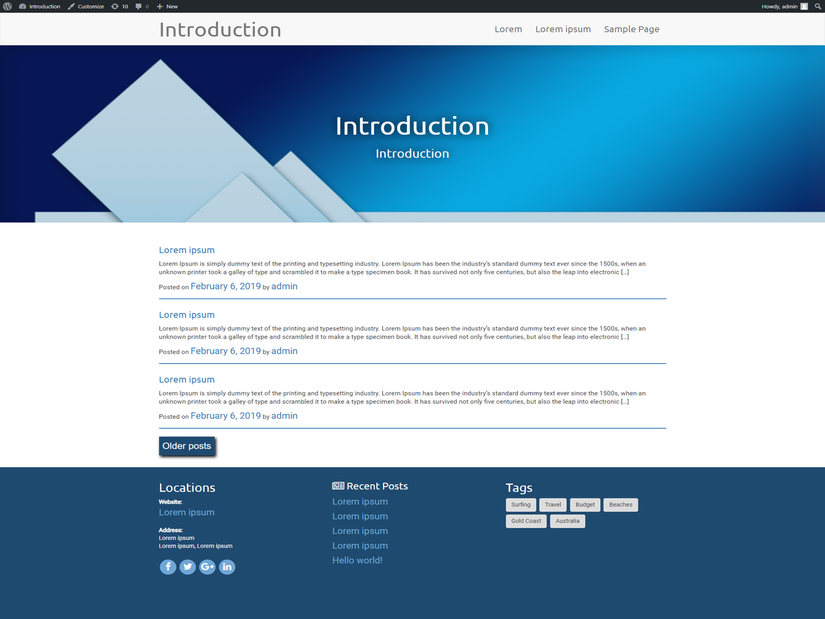 Introduction Preview Wordpress Theme - Rating, Reviews, Preview, Demo & Download