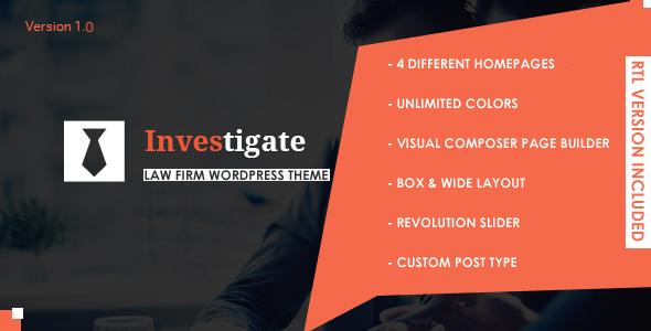 Investigate Preview Wordpress Theme - Rating, Reviews, Preview, Demo & Download