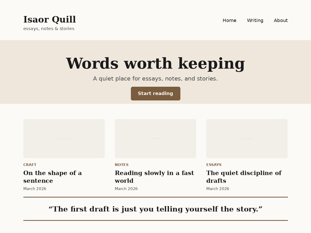 Isaor Quill Preview Wordpress Theme - Rating, Reviews, Preview, Demo & Download