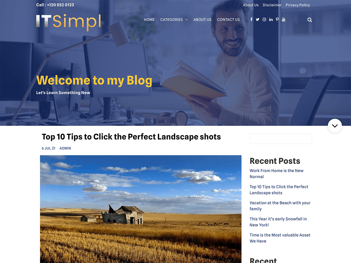 IT Simpl Preview Wordpress Theme - Rating, Reviews, Preview, Demo & Download