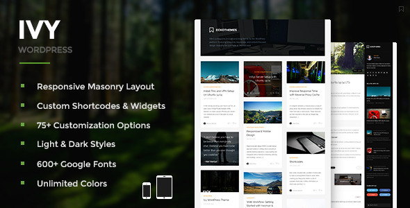 Ivy Preview Wordpress Theme - Rating, Reviews, Preview, Demo & Download