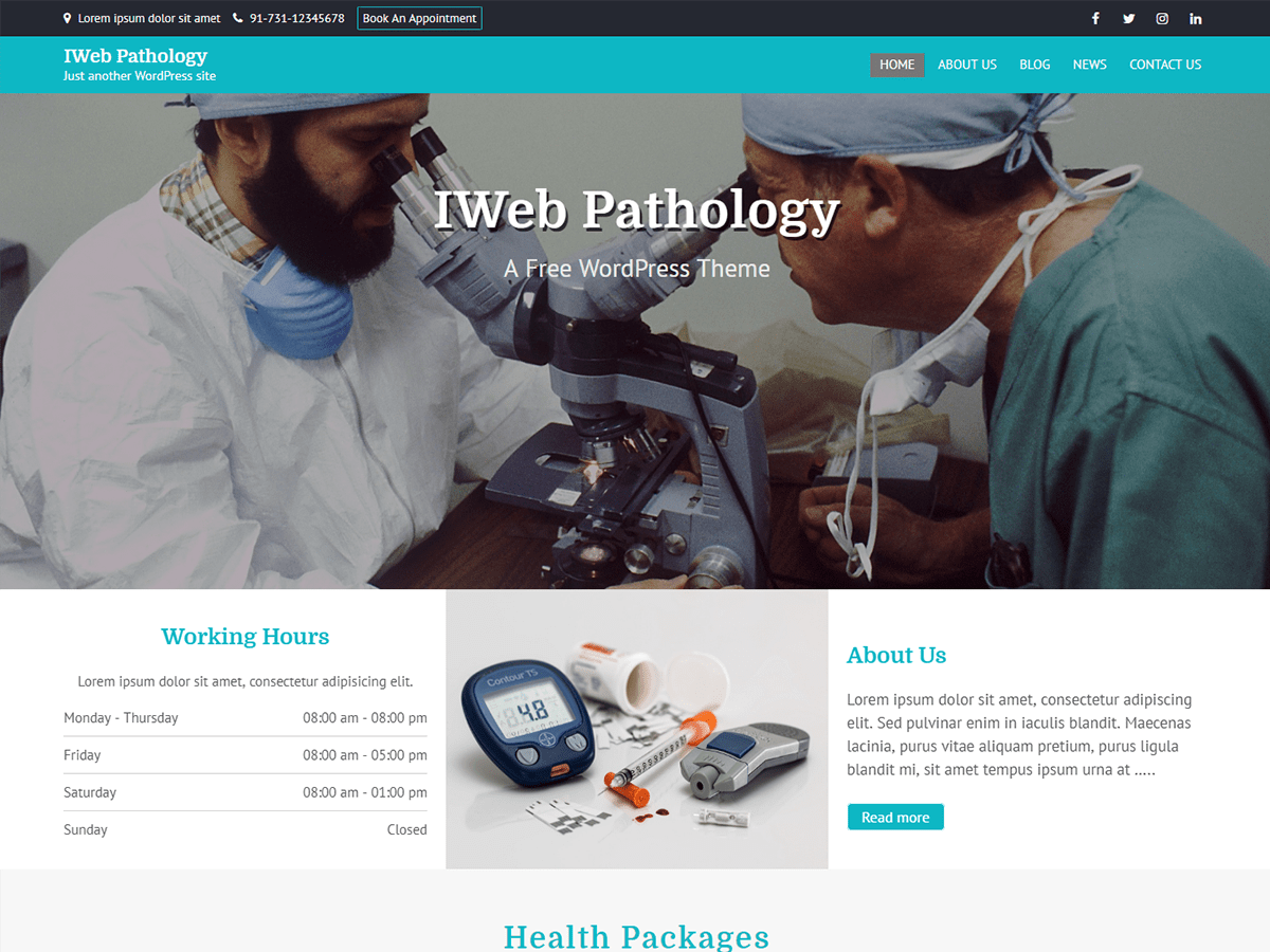 IWeb Pathology Preview Wordpress Theme - Rating, Reviews, Preview, Demo & Download