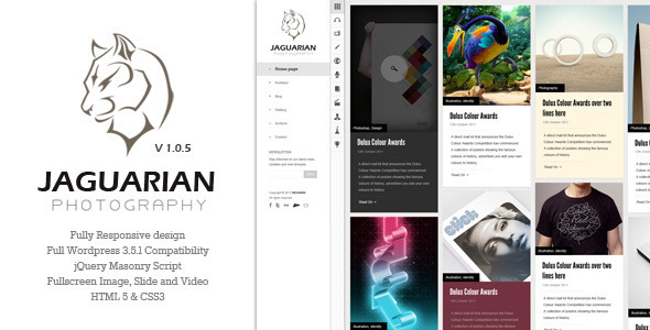 Jaguarian Preview Wordpress Theme - Rating, Reviews, Preview, Demo & Download