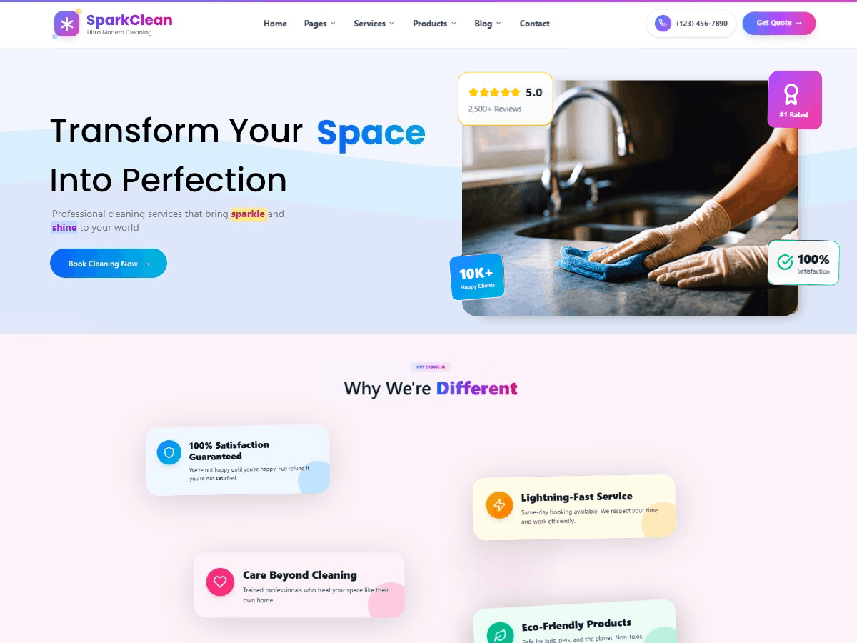 Janitorial Cleaning Preview Wordpress Theme - Rating, Reviews, Preview, Demo & Download