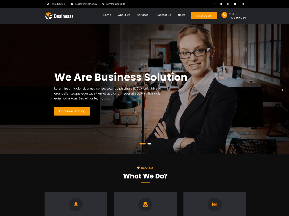 JetBlack Business Preview Wordpress Theme - Rating, Reviews, Preview, Demo & Download