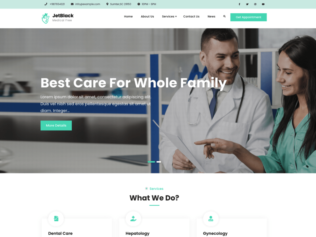 JetBlack Medical Preview Wordpress Theme - Rating, Reviews, Preview, Demo & Download