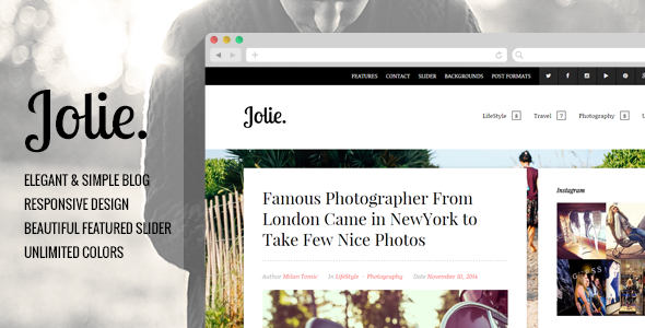 Jolie Preview Wordpress Theme - Rating, Reviews, Preview, Demo & Download
