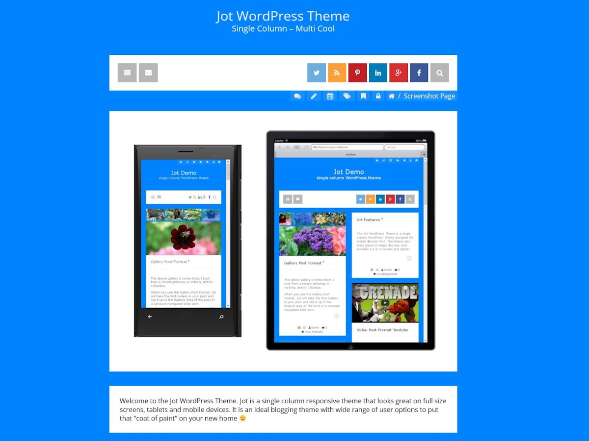 Jot Preview Wordpress Theme - Rating, Reviews, Preview, Demo & Download