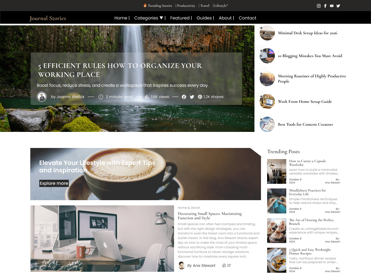 Journal Stories Preview Wordpress Theme - Rating, Reviews, Preview, Demo & Download