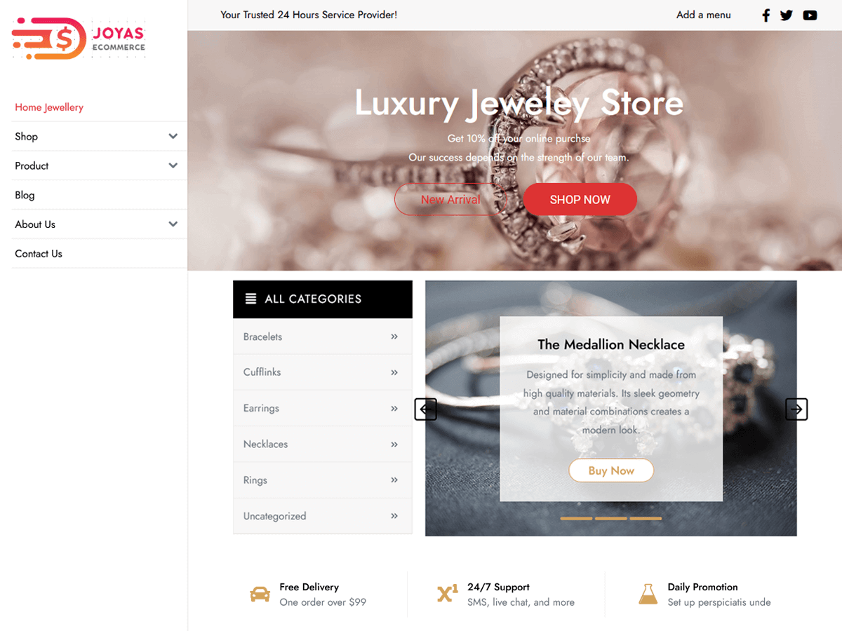 Joyas Jewellery Preview Wordpress Theme - Rating, Reviews, Preview, Demo & Download