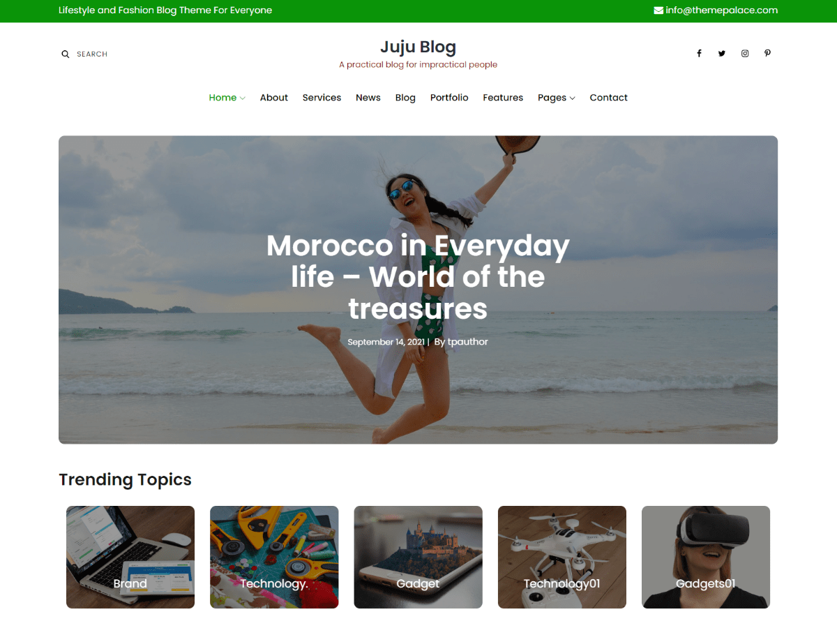 Juju Blog Preview Wordpress Theme - Rating, Reviews, Preview, Demo & Download