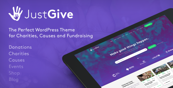 JustGive Preview Wordpress Theme - Rating, Reviews, Preview, Demo & Download