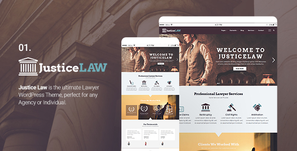 JusticeLAW Preview Wordpress Theme - Rating, Reviews, Preview, Demo & Download