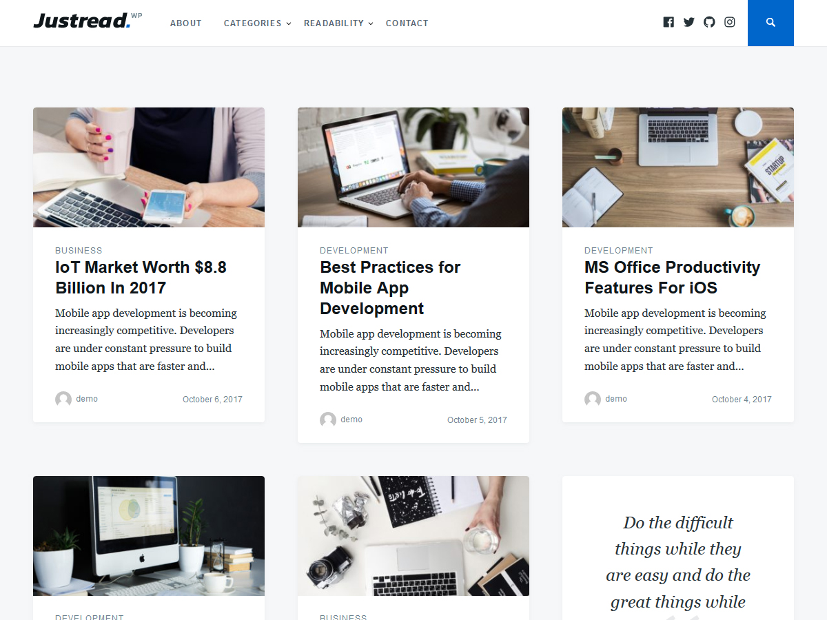 Justread Preview Wordpress Theme - Rating, Reviews, Preview, Demo & Download