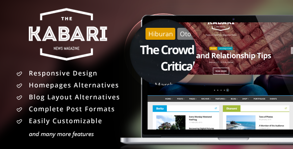 Kabari Preview Wordpress Theme - Rating, Reviews, Preview, Demo & Download