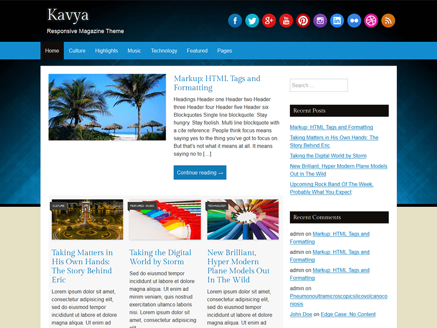 Kavya Preview Wordpress Theme - Rating, Reviews, Preview, Demo & Download