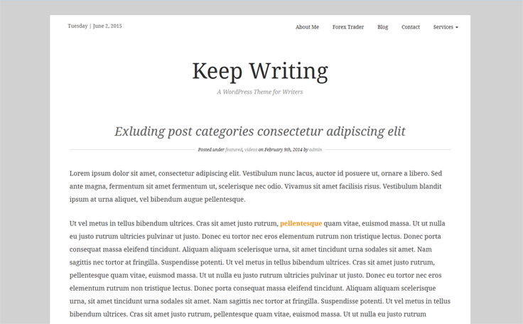 Keepwriting Preview Wordpress Theme - Rating, Reviews, Preview, Demo & Download