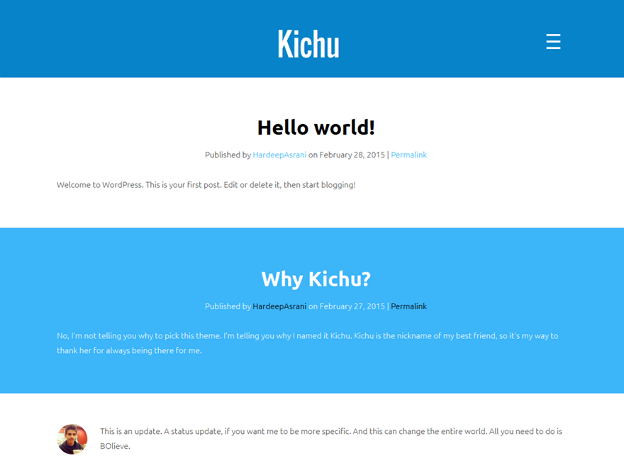 Kichu Preview Wordpress Theme - Rating, Reviews, Preview, Demo & Download