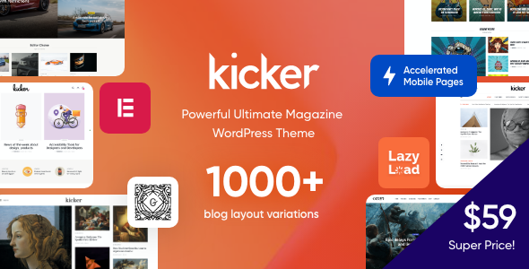Kicker Preview Wordpress Theme - Rating, Reviews, Preview, Demo & Download