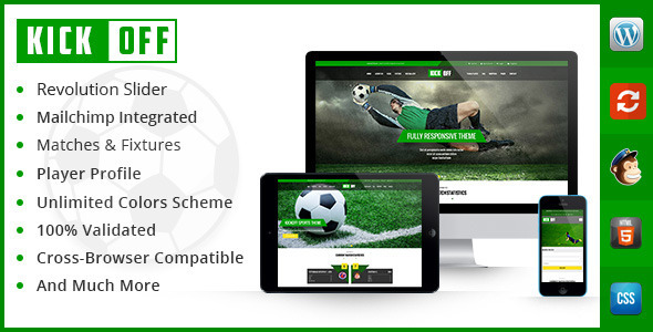 Kickoff Sports Preview Wordpress Theme - Rating, Reviews, Preview, Demo & Download