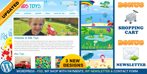 Kids Toys Preview Wordpress Theme - Rating, Reviews, Preview, Demo & Download