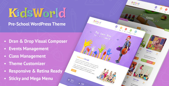 KidsWorld Preview Wordpress Theme - Rating, Reviews, Preview, Demo & Download